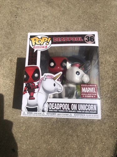 Marvel POP! Rides Deadpool on Unicorn Exclusive Vinyl Figure #36 New Outer Wear