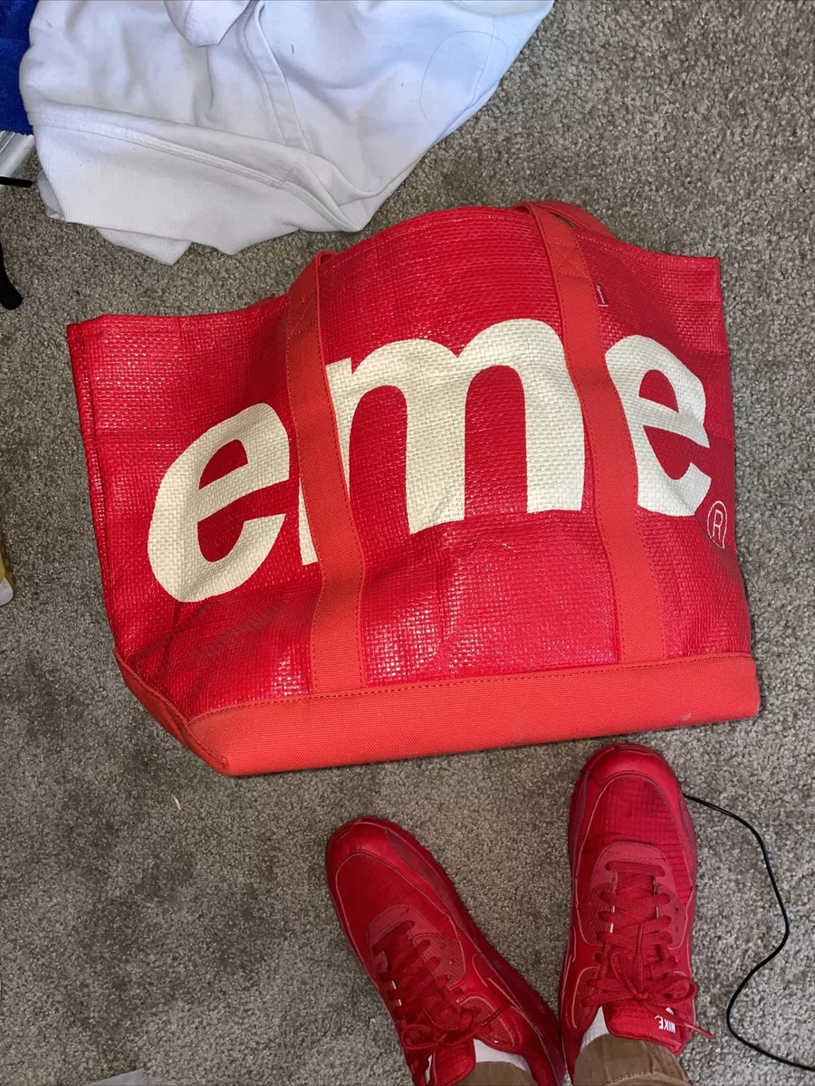 Supreme Raffia Tote Bag Red ss2020 new authentic * Rare *