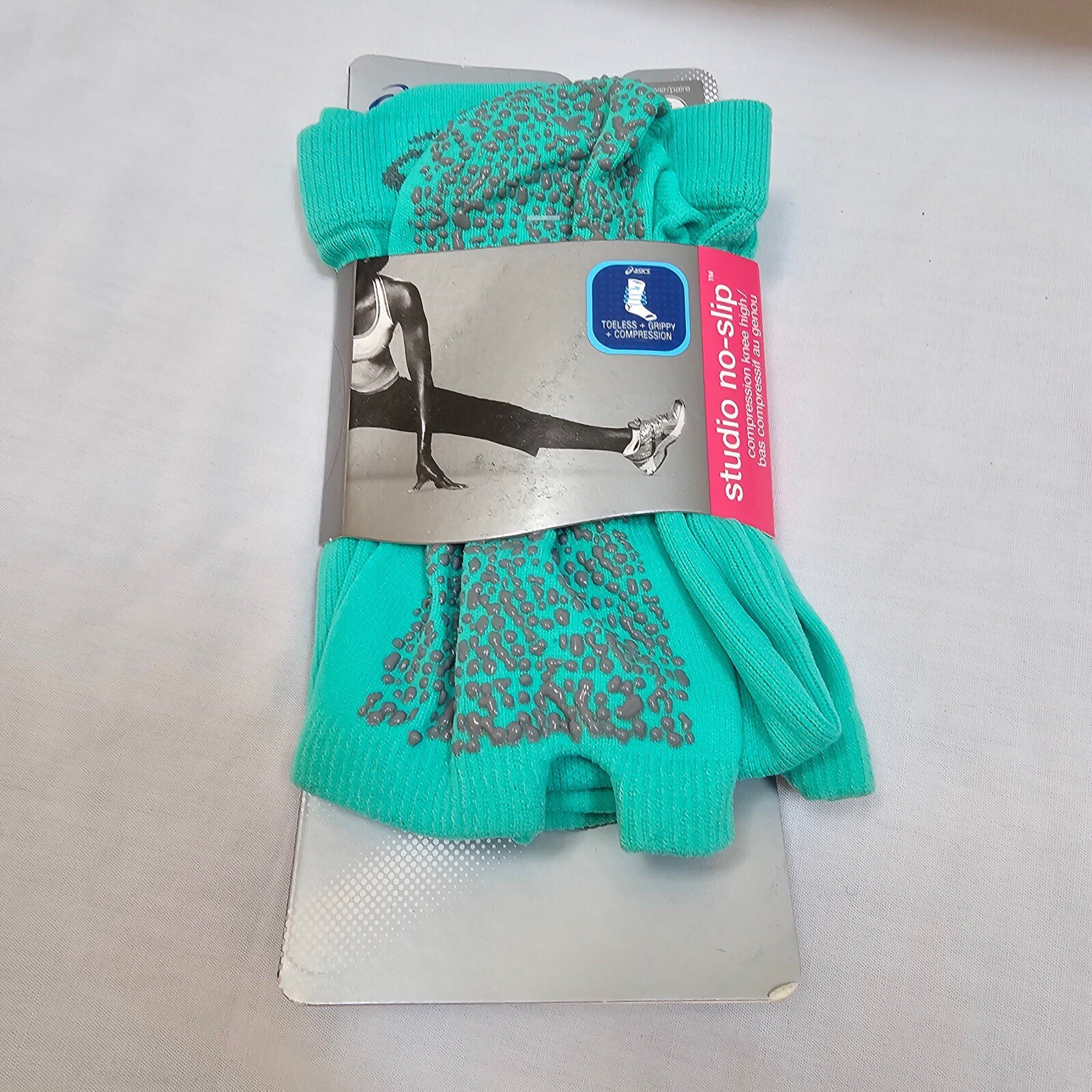 SAOLA ASICS Studio Calze al ginocchio a compressione suola antiscivolo donna verde taglia S P