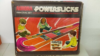 1970 Aurora Powerslicks Slot Car Giant Twin Oval Race Set NMIB