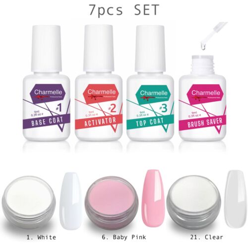 Nail Dipping Powder System French Manicure 7 piece DIP SET Starter Kit 9ml UK - Picture 2 of 12