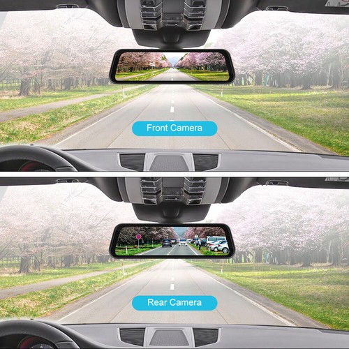 9.66" Touch Screen Dash Cam Car Wireless Apple CarPlay Android Radio DVR GPS - Picture 19 of 24