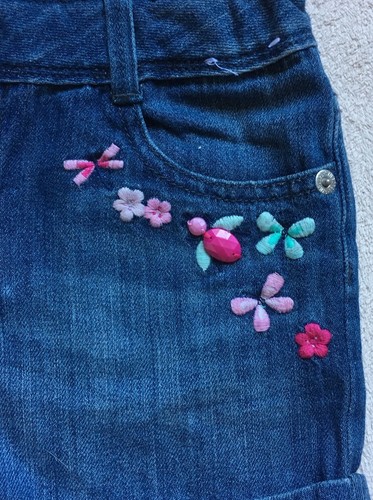 Gymboree Island Hopper Embroidered Butterfly Gem Shorts & Cotton Shorts, Size 8 - Picture 3 of 9