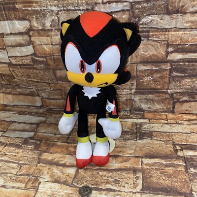 SONIC THE HEDGEHOG SHADOW PLUSH 12'' AUTHENTIC GO SEGA black Red Yellow White