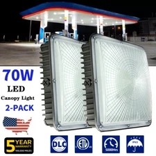 LED Canopy Light 70W Outdoor Garage Parking Lot Gas Station Light 5500K 2Pack