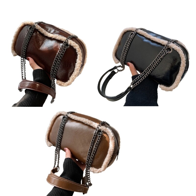 Fashion Winter Shoulder Bag Women PU Handbag Crossbody Bags