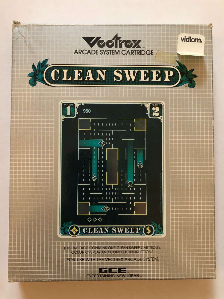 BANDAI CLEAN SWEEP Vectrex カートリッジ 🔥 Clean Sweep for Vectrex TESTED CIB with box, insert