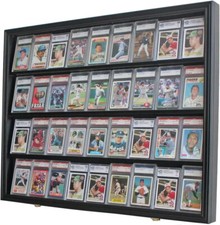Graded Trading Card Display Case 36 Sport Baseball Football PSA Slabs Cabinet
