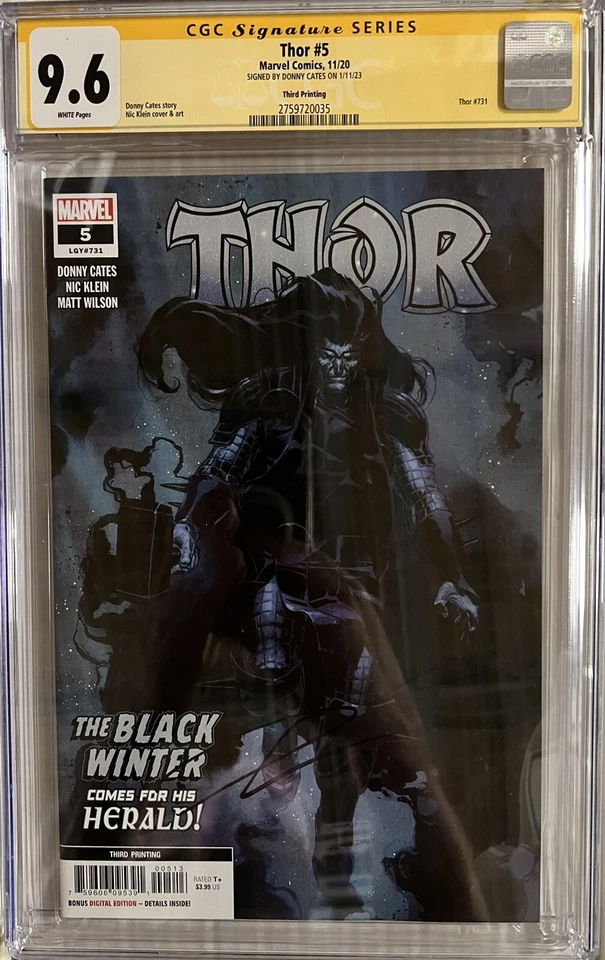 Thor #5 Third Print CGC SS 9.6 Signed by Donny Cates 2020 - Image 2 of 4