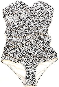 strapless leopard one piece swimsuit