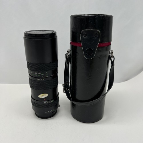 Formula 5 Minolta 85-210mm Camera Lens W/Hood, Caps, & Case Japan