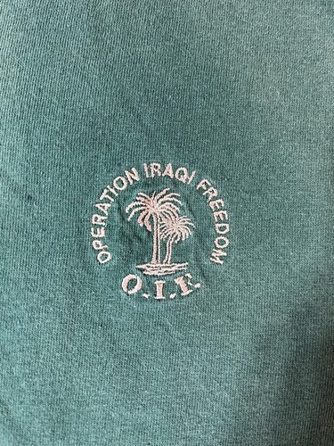 Vintage Operation Iraqi Freedom Anvil T-Shirt Mens Medium Long Sleeve Green - Picture 4 of 6