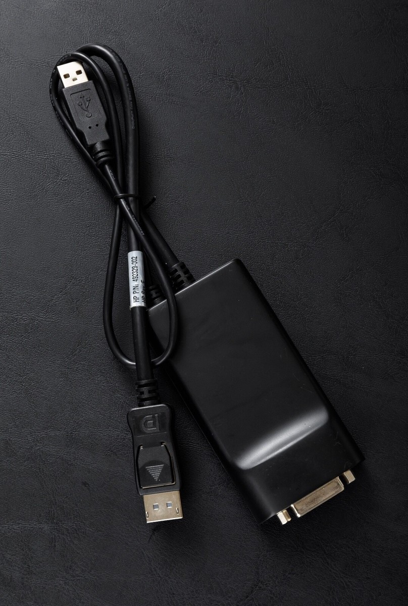 DisplayPort to DVI Adapter USB Power HP BizLink 492329-002 BZL