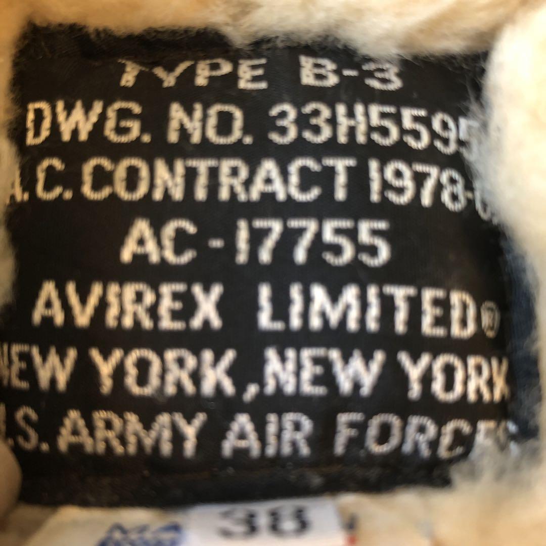 Avirexb-3 Ac-17755 Leather Jacket 38 | eBay