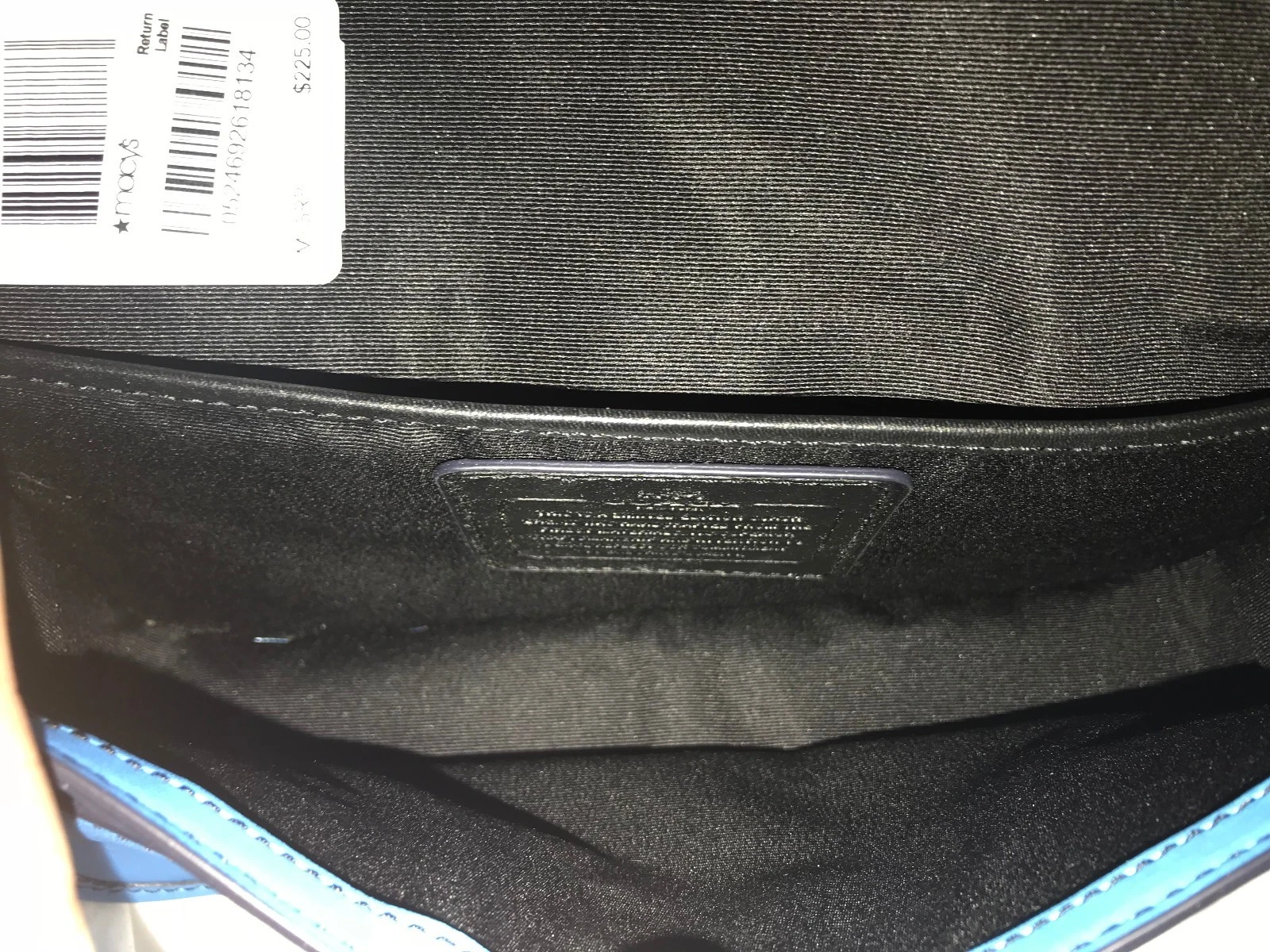 Tracolla Coach Turnlock nuova con etichetta in pelle conciata a guanto 38019