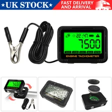 Waterproof Digital RPM Hour Meter Tachometer Gauge Timer Backlight 2/4 Stroke