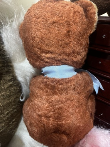 Vintage Rushton Bear Rubber Face Red Crying Bear Sad 9” Plush Stuffed Animal Toy - Picture 3 of 8