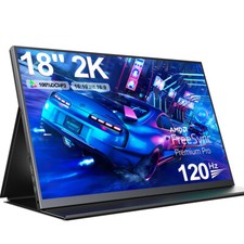 2K 120Hz Gaming Monitor 18" 2560x1600 QHD FreeSync HDR Laptop Second Monitor