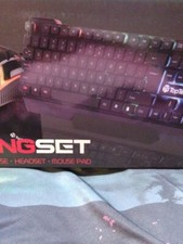 4In1 Gaming Pro Set Corded LED Keyboard Mouse Headphone with Mouse Pad -