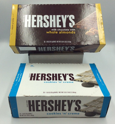 Hershey's Milk Chocolate with Almonds, Hershey's Cookies n Creme, Candy Bundle