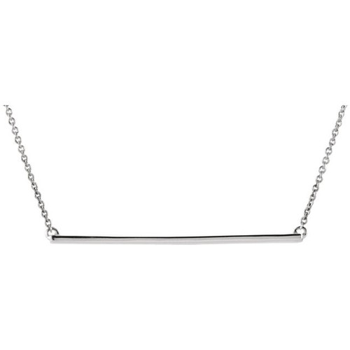 14K Gold Straight Bar Necklace 14K Yellow Gold Line Bar White Rose Yellow Gold - Picture 9 of 9
