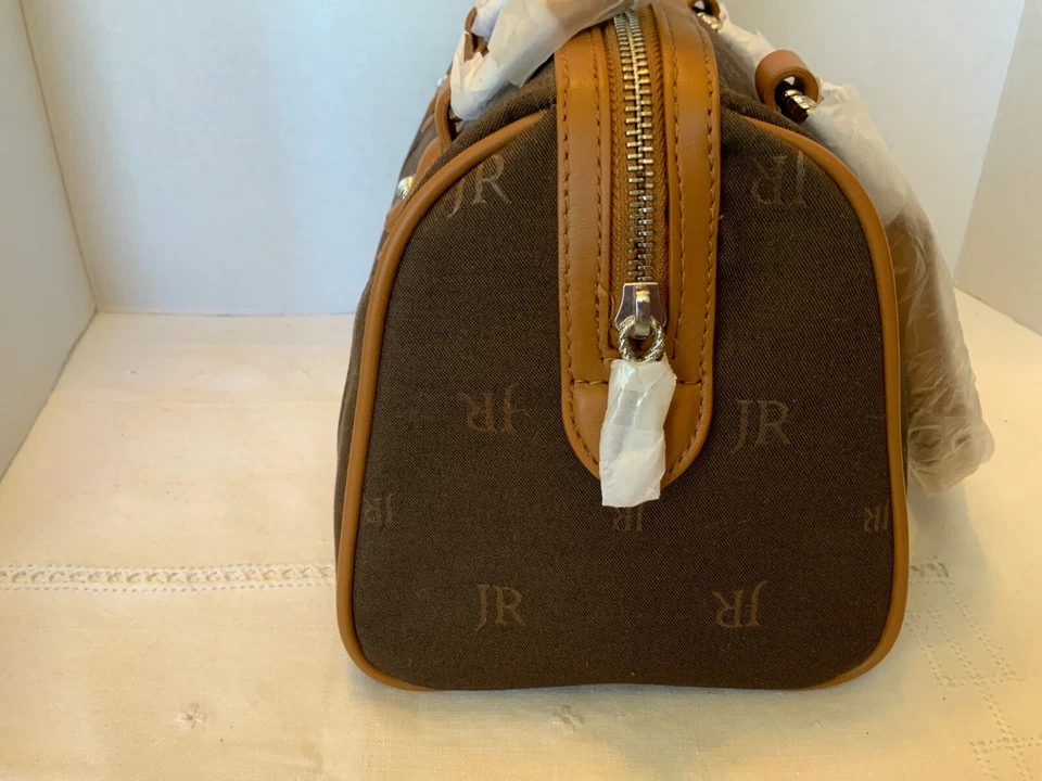 New Vintage Judith Ripka Brown Signature Fabric Satchel Handbag matching Wallet - Image 4 of 4