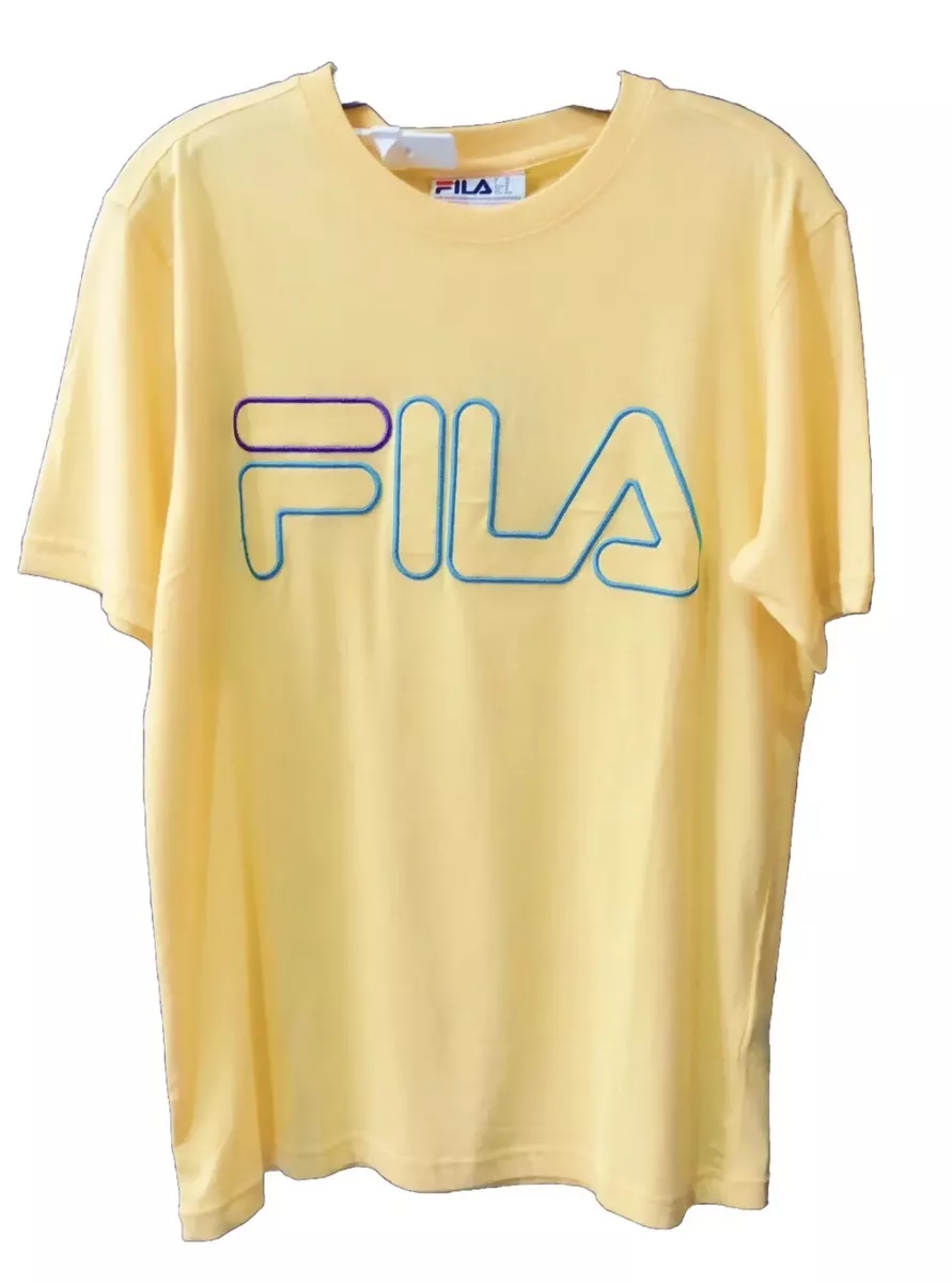 Fila Men's Skylar Crewneck Embroidered Logo T-Shirt Yellow-L