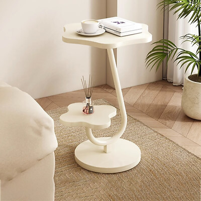 Sofa Side End Table 2 Tiers Bedside Table small Nightstand for Living Room Couch