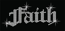 Faith Rhinestone Iron on Transfer Hot Fix DIY Applique crystal