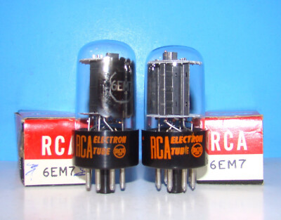 6EM7 NOS 2 RCA 1960 radio audio vintage amplifier vacuum tubes valve tested 6EA7