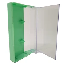 5 Cassette Tape Cases: Clear Front + Mint Green Solid Back - Colored Plastic Box