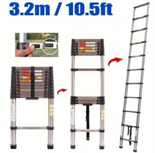 3.2m Telescopic Ladder Loft Extendable Step Folding Multi EN131 Certified