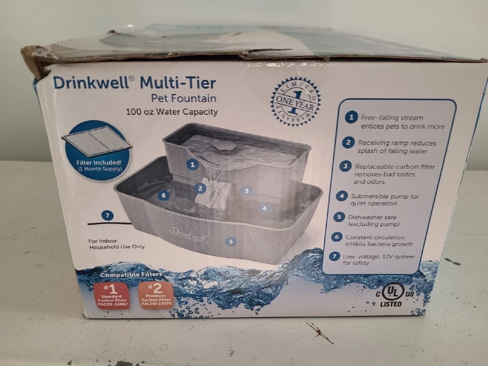 PetSafe PWW00-13708 Drinkwell Multi-Tier Fountain Dog & Cat Pet- Carbon Filter - Image 4 of 4