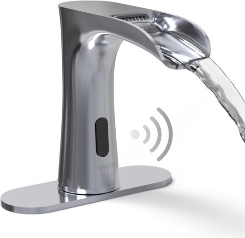 Chrome Touchless Bathroom Faucet with Motion Sensor for Public Restrooms - Picture 3 of 9