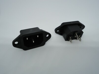 2 Pack AC Computer Power Supply Electric Cable Connection Socket Port Jack 250V