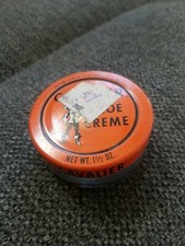 Vintage Cavalier Shoe Creme Kiwi, 241 Navy Blue Glass Jar 1 1/2 Oz.