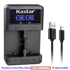 Kastar Battery LCD Dual Charger for Panasonic VW-VBG070 VW-VBG070-K VW-VBG070PPK
