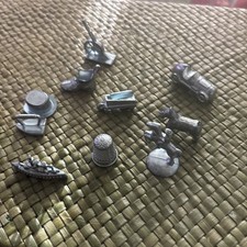 Monopoly Tokens Set of 10 Classic Movers Dog Thimble Car Horse Wheelbarrow Ship+