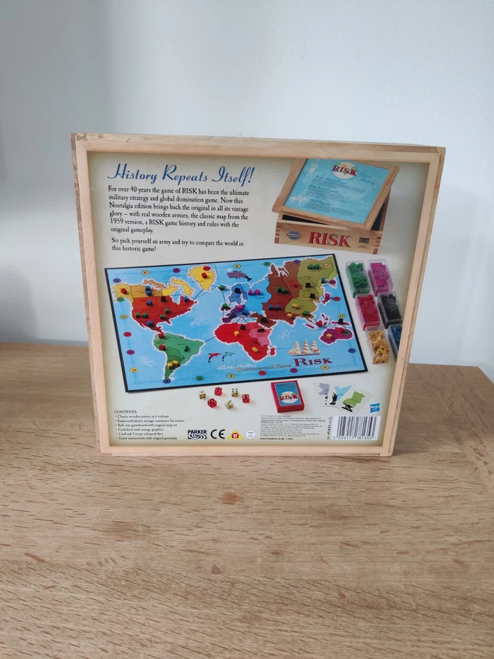 Risk Continental Nostalgia Edition Board Game Parker Brothers Wooden Box. - Image 3 of 4