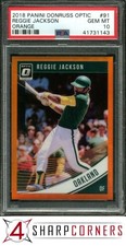 2018 PANINI DONRUSS OPTIC ORANGE PRIZM #91 REGGIE JACKSON HOF #/199 POP 1 PSA 10