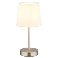 Tischleuchte Wohnzimmerlampe Nachttischleuchte Schalter Silber Metall H 32 Cm