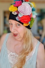 Unikat Blumenhut Handarbeit Filz Boho Avantga...