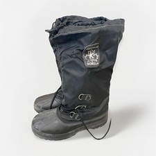 Sorel Mens Black Winter Snow Boots Nylon Uppe...