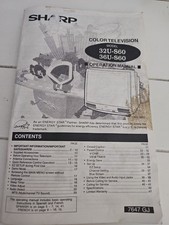 Vintage SHARP TV Operation Manual *ORIGINAL* Collectible 32U-S60 36U-S60 48 Pgs