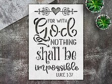 Stencil Inspirational Quote - Mylar, DIY, God, Impossible - StencilAir