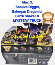  1 Monster Jam Mini Truck 5 Pack with 1 MYSTERY TRUCK Official Collectible FreeS