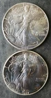 Two 1987 $1 American Silver Eagle Dollars