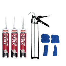 DECORATORS CAULK WHITE SET BUNDLE WITH SOUDAL CAULKING GUN GAP FILLER KIT