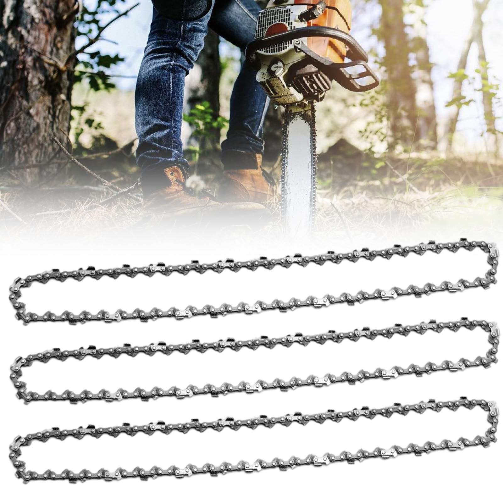 Chaîne de tronçonneuse anti-rebond 40 maillons 25cm pour une coupe sécurisée et stable