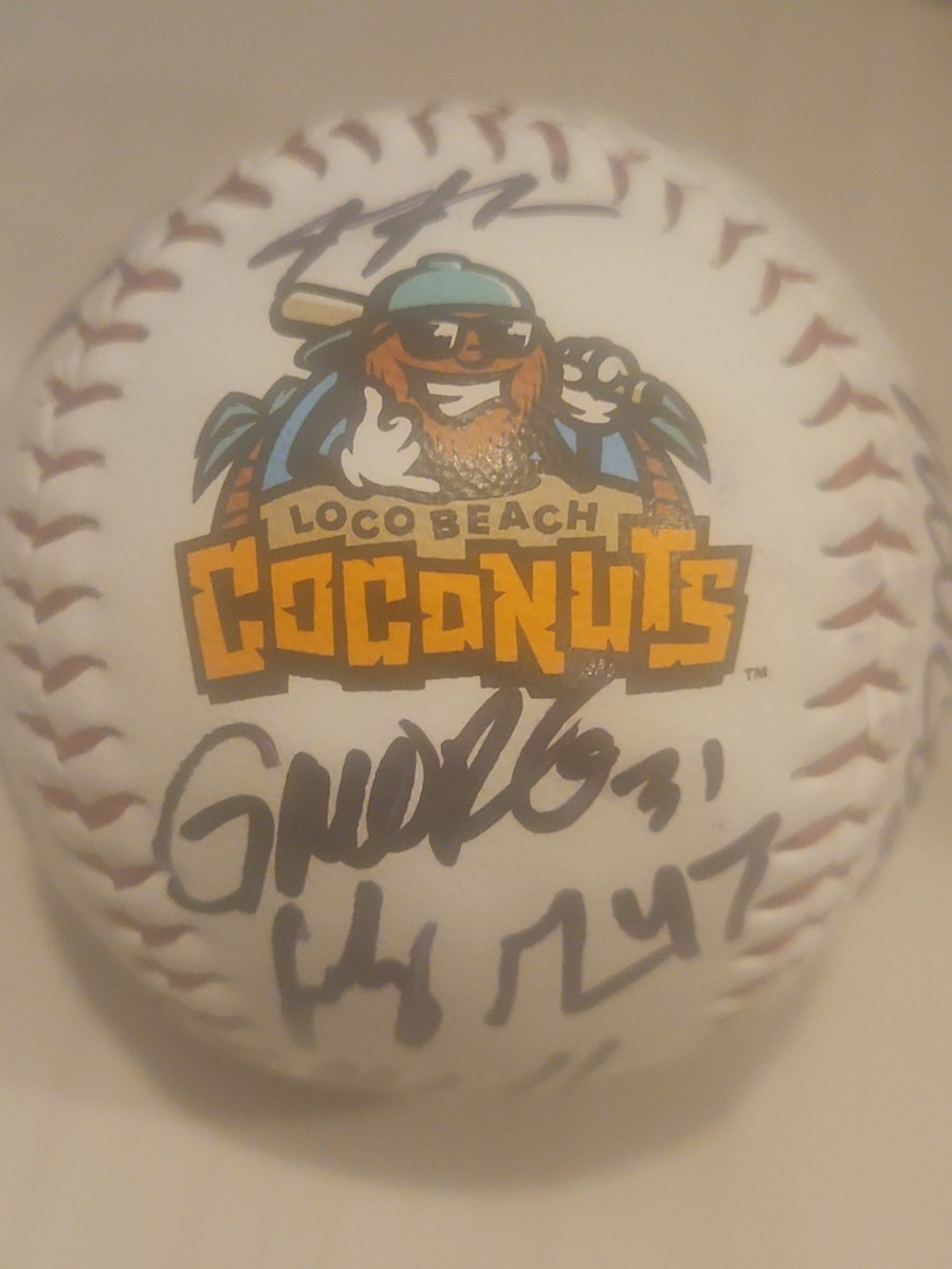 loco beach coconuts signed team baseball autographed banana ball 24 autographs